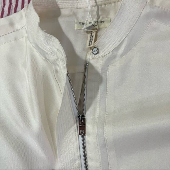 Rag & Bone Lily Silk Long Sleeve Blouse Vanilla Size S NWT - Picture 4 of 9